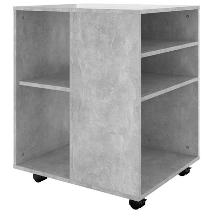 vidaXL Meuble roulant gris béton 60x53x72 cm Bois d'ingénierie