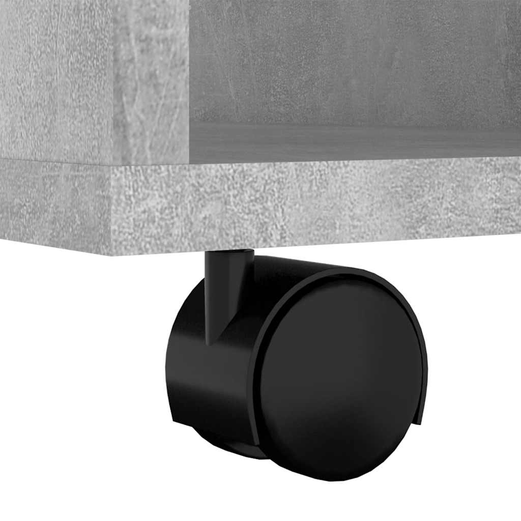 vidaXL Meuble roulant gris béton 60x53x72 cm Bois d'ingénierie