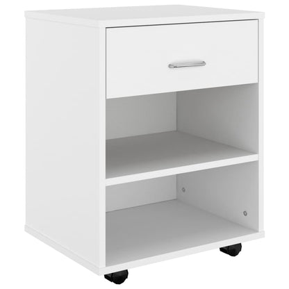 vidaXL Meuble de Rangement à roulettes Blanc 46x36x59 cm Bois d'ingénierie