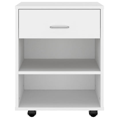 vidaXL Meuble de Rangement à roulettes Blanc 46x36x59 cm Bois d'ingénierie