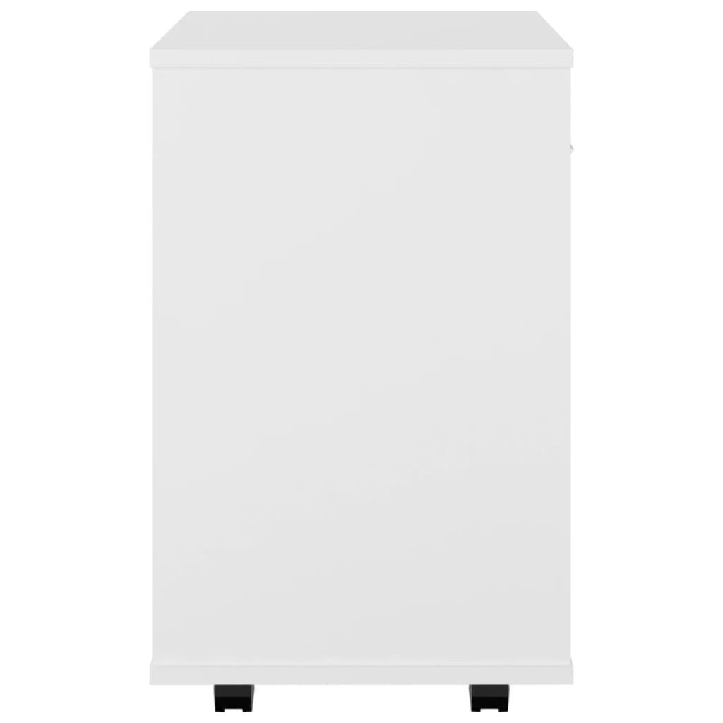 vidaXL Meuble de Rangement à roulettes Blanc 46x36x59 cm Bois d'ingénierie