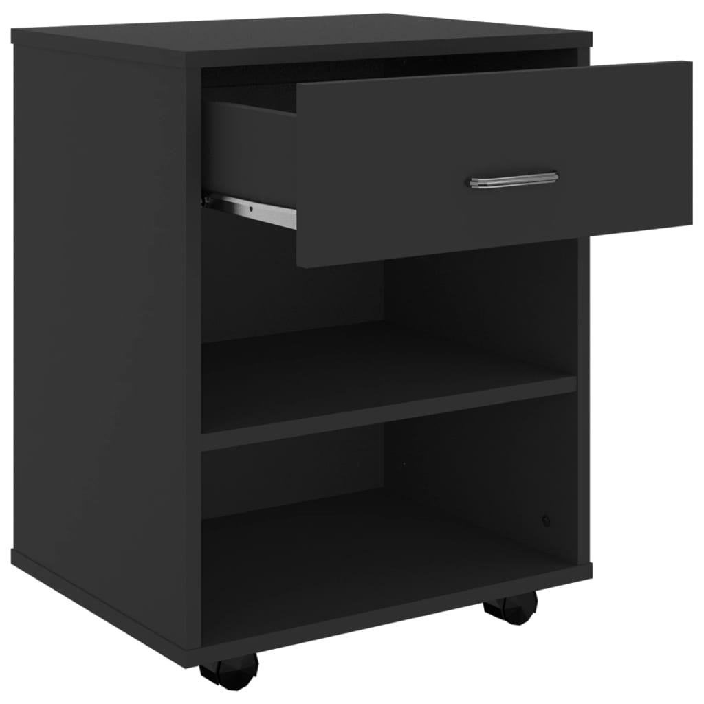 vidaXL Rollschrank Schwarz 46x36x59 cm Holzwerkstoff