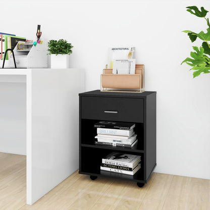 vidaXL Rollschrank Schwarz 46x36x59 cm Holzwerkstoff