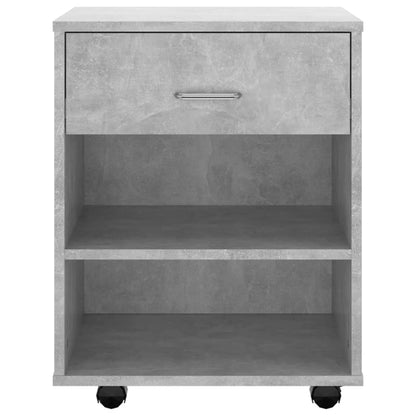vidaXL Armoire à roulettes gris béton 46x36x59 cm aggloméré
