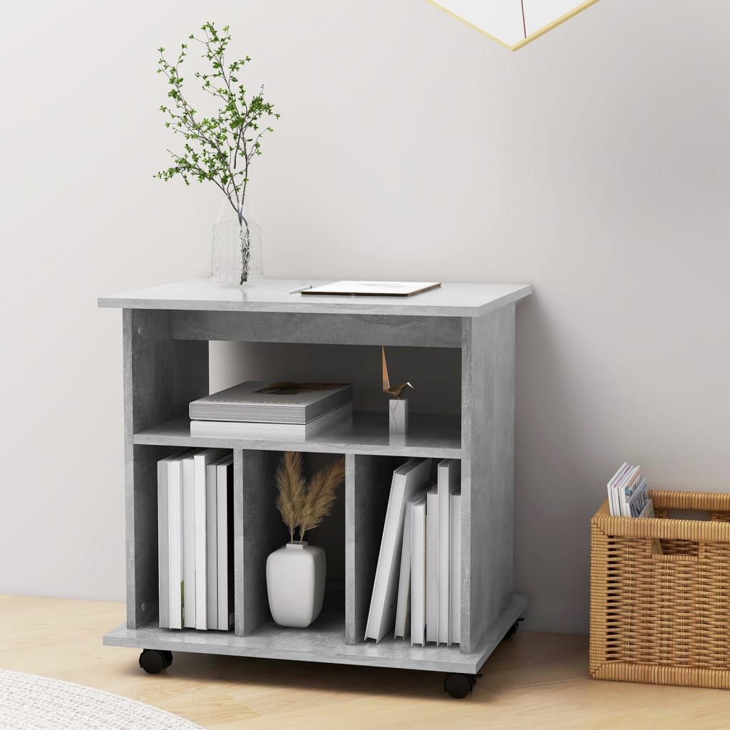 vidaXL Rollschrank Betongrau 60x45x60 cm Holzwerkstoff