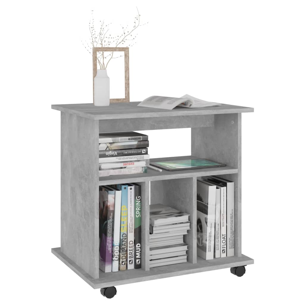 vidaXL Rollschrank Betongrau 60x45x60 cm Holzwerkstoff