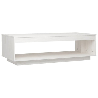 vidaXL Table basse blanc 110x50x33,5 cm pin massif