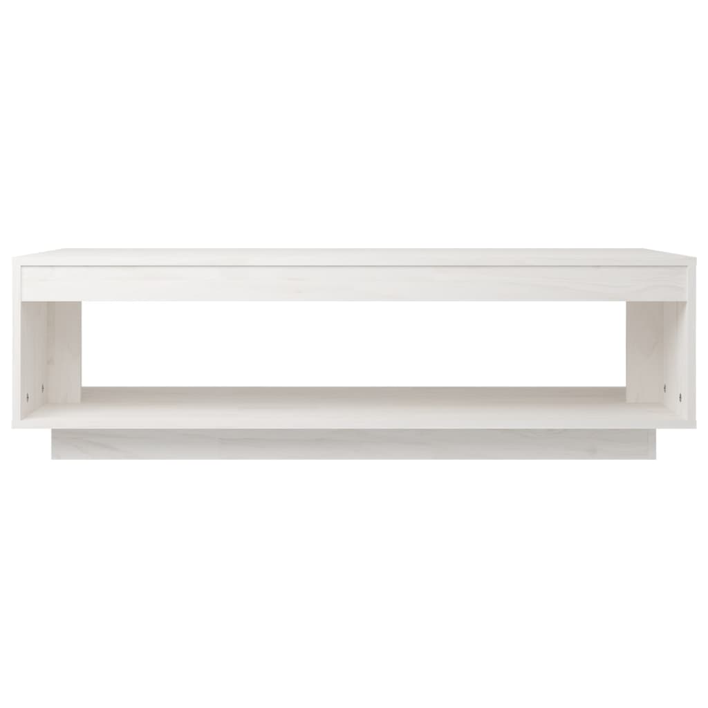 vidaXL Table basse blanc 110x50x33,5 cm pin massif