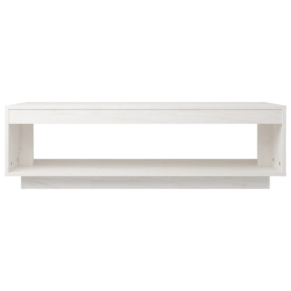 vidaXL Table basse blanc 110x50x33,5 cm pin massif