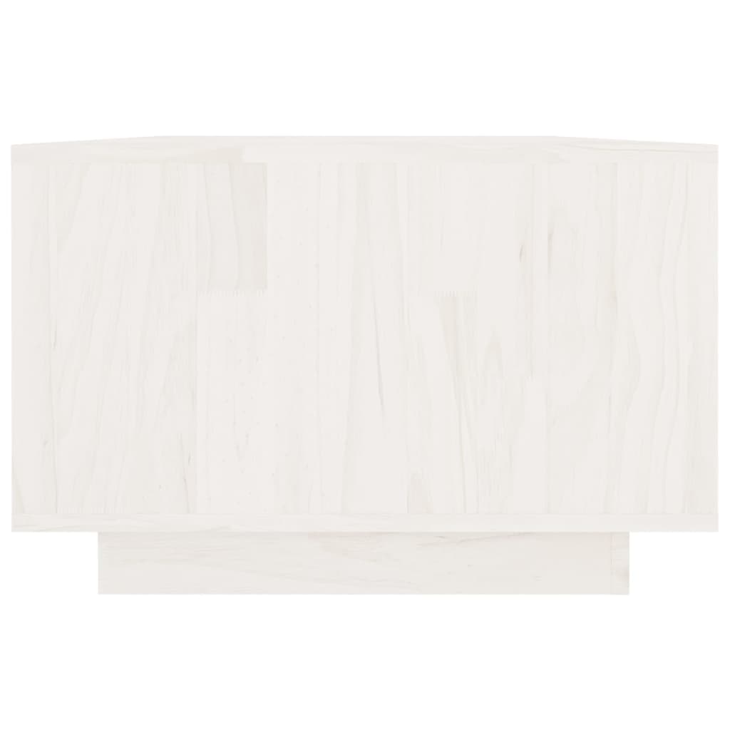 vidaXL Table basse blanc 110x50x33,5 cm pin massif