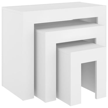 vidaXL Tables gigognes 3 pcs blanc bois d'ingénierie