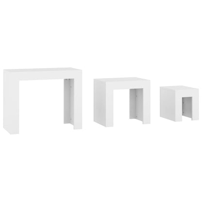 vidaXL Tables gigognes 3 pcs blanc bois d'ingénierie