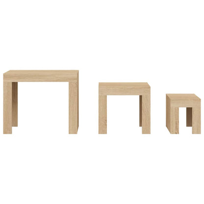 vidaXL Tables gigognes 3 pcs Chêne Sonoma Bois d'ingénierie