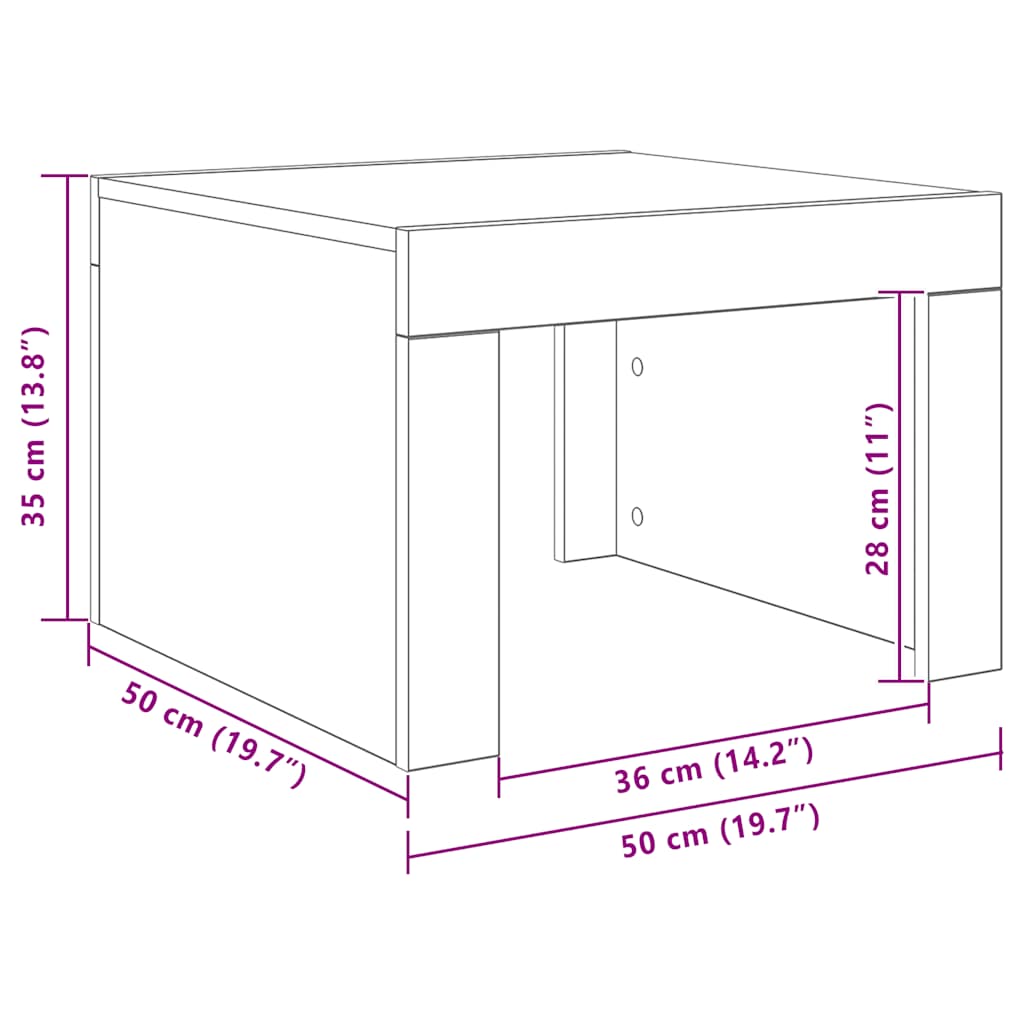 vidaXL Couchtisch Betongrau 50x50x35 cm Holzwerkstoff