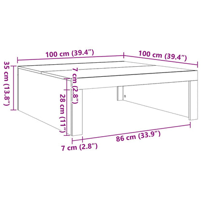 vidaXL Couchtisch Weiß 100x100x35 cm Holzwerkstoff