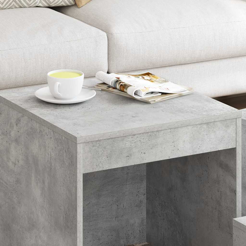 vidaXL Tables basses gigognes 3 pcs Gris béton Bois d'ingénierie