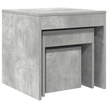 vidaXL Tables basses gigognes 3 pcs Gris béton Bois d'ingénierie
