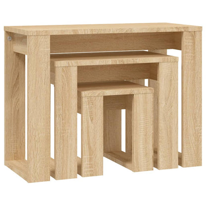 vidaXL Tables gigognes 3 pcs Chêne Sonoma Bois d'ingénierie