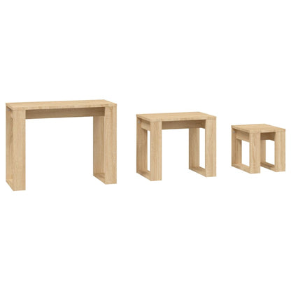 vidaXL Tables gigognes 3 pcs Chêne Sonoma Bois d'ingénierie