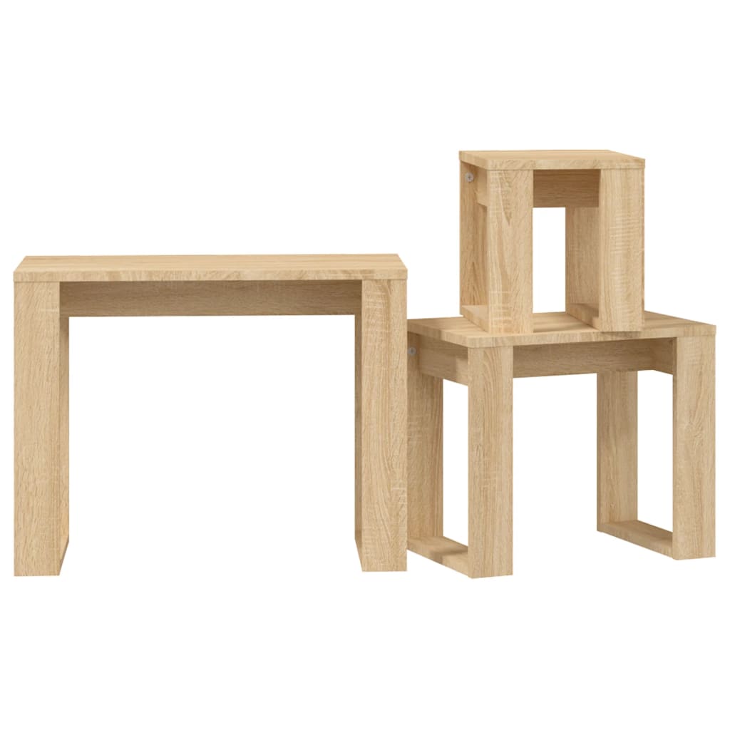 vidaXL Tables gigognes 3 pcs Chêne Sonoma Bois d'ingénierie