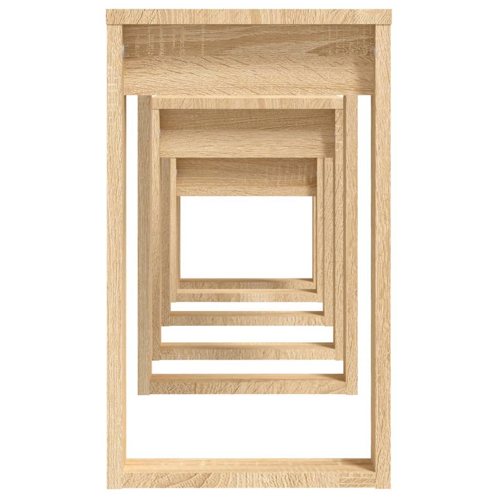vidaXL Tables gigognes 3 pcs Chêne Sonoma Bois d'ingénierie