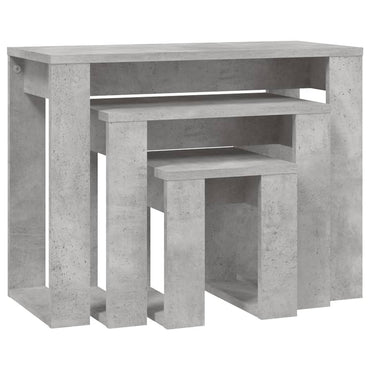 vidaXL Satztische 3-tlg. Betongrau Holzwerkstoff