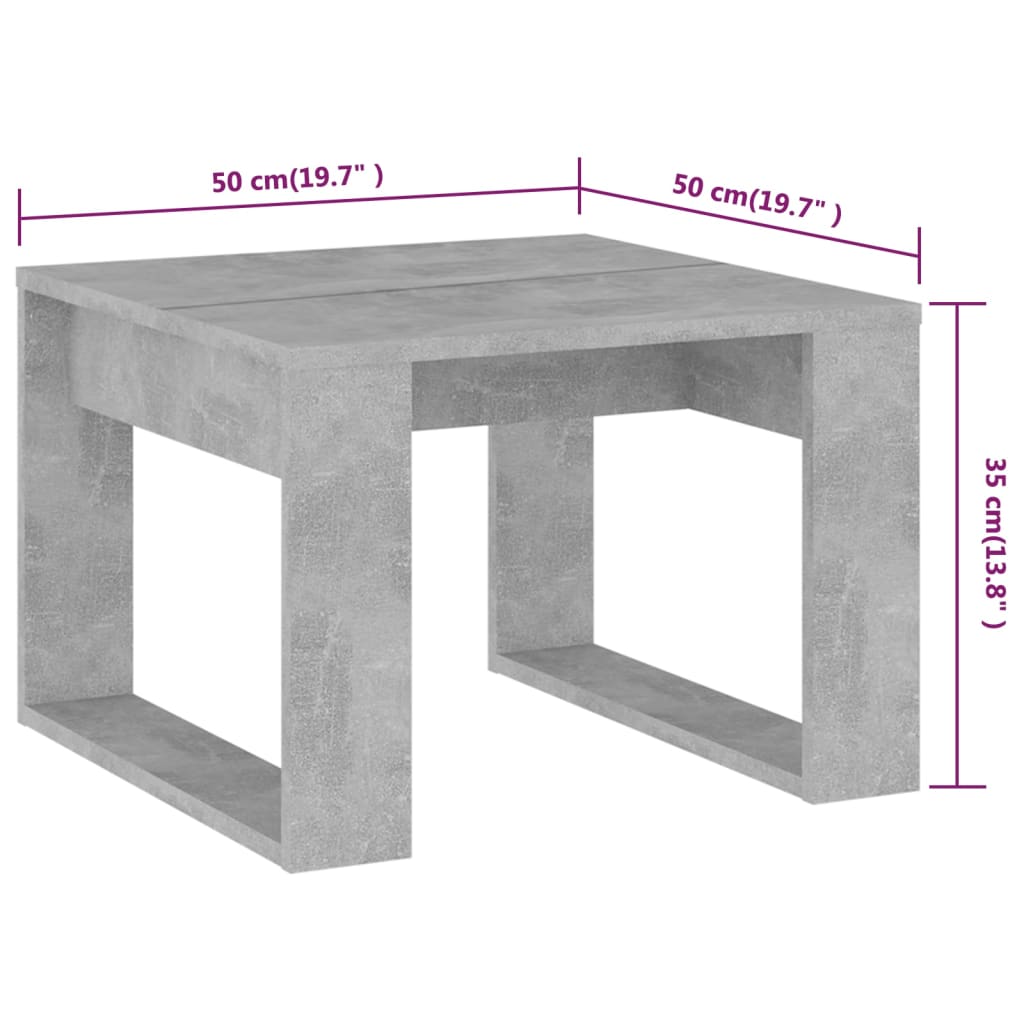 vidaXL Beistelltisch Betongrau 50x50x35 cm Holzwerkstoff