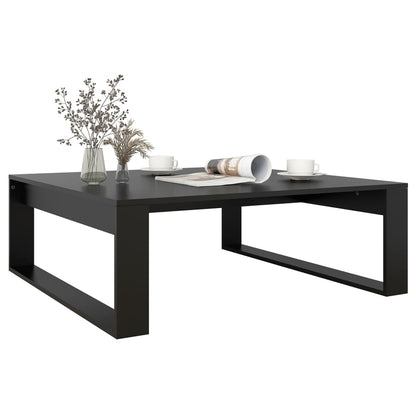 vidaXL Table basse noire 100x100x35 cm, bois d'ingénierie