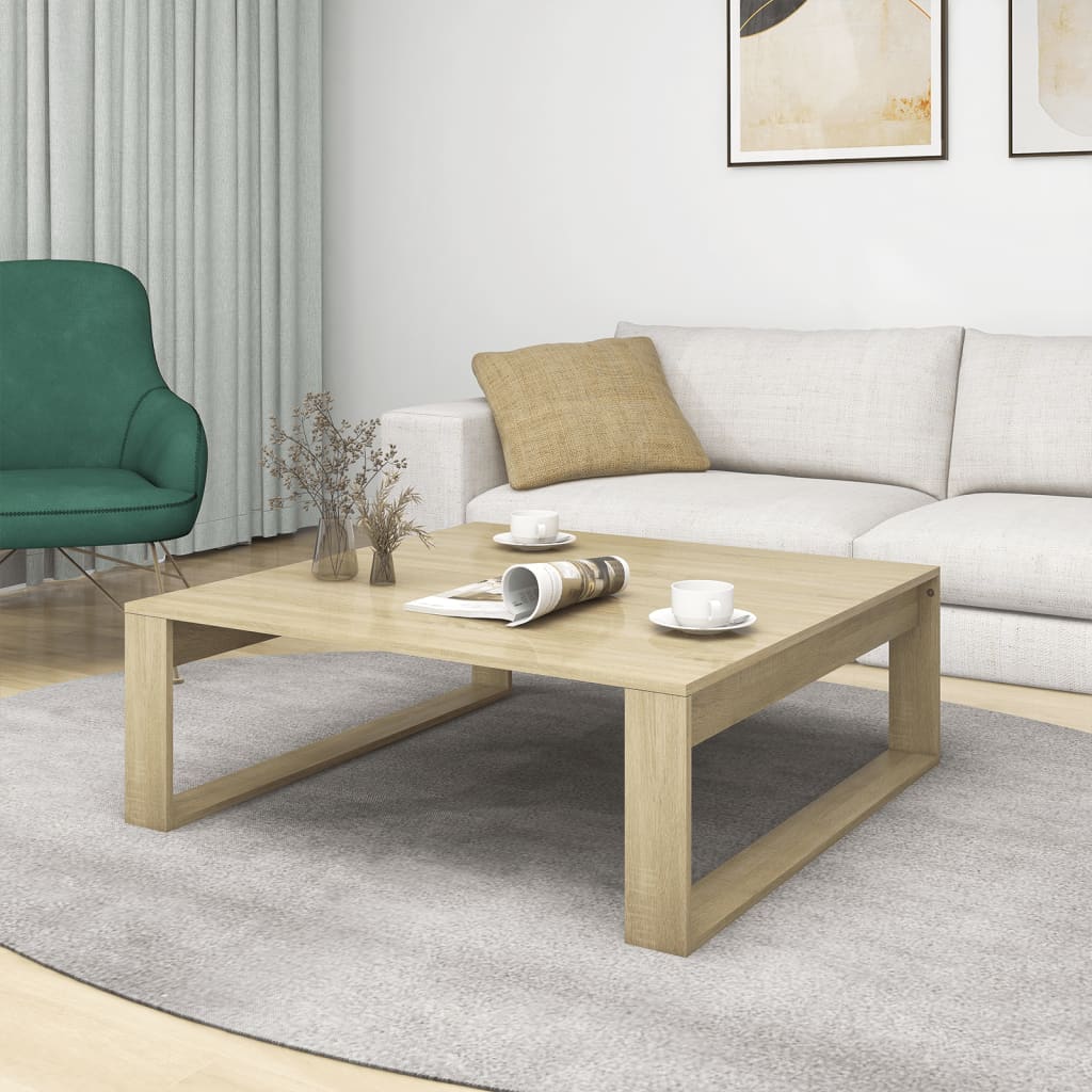 vidaXL Table basse chêne Sonoma 100x100x35 cm Bois d'ingénierie
