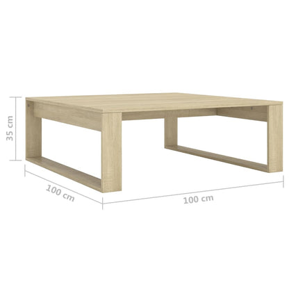 vidaXL Table basse chêne Sonoma 100x100x35 cm Bois d'ingénierie