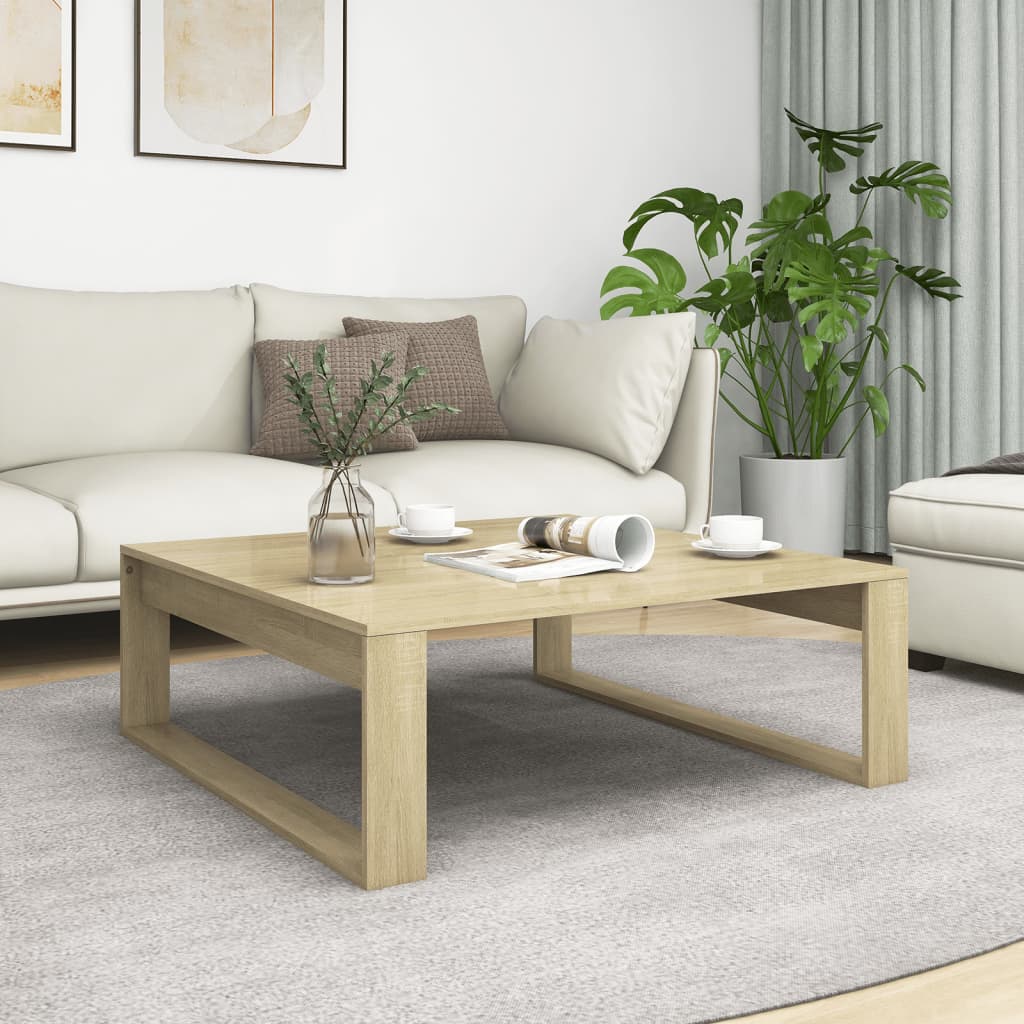 vidaXL Table basse chêne Sonoma 100x100x35 cm Bois d'ingénierie