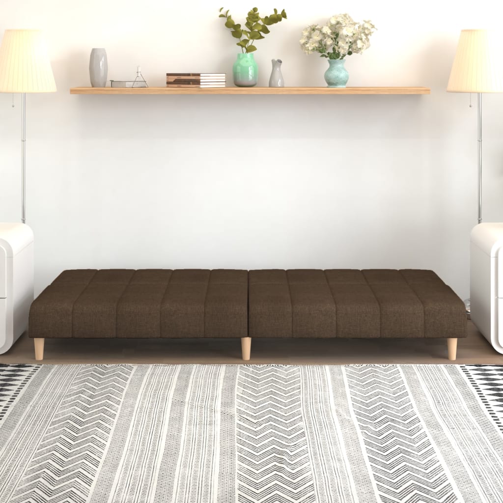 vidaXL Schlafsofa 2-Sitzer Braun Stoff