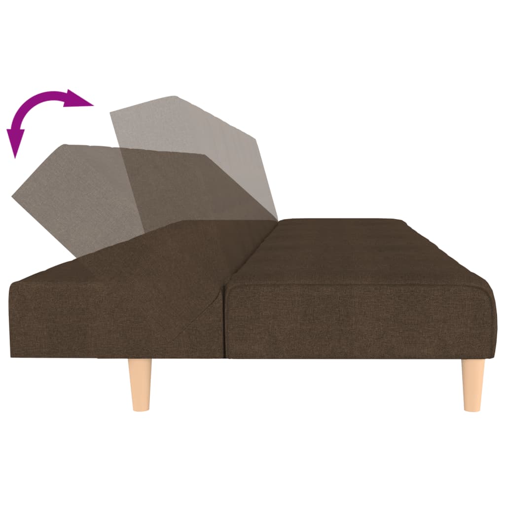 vidaXL Schlafsofa 2-Sitzer Braun Stoff