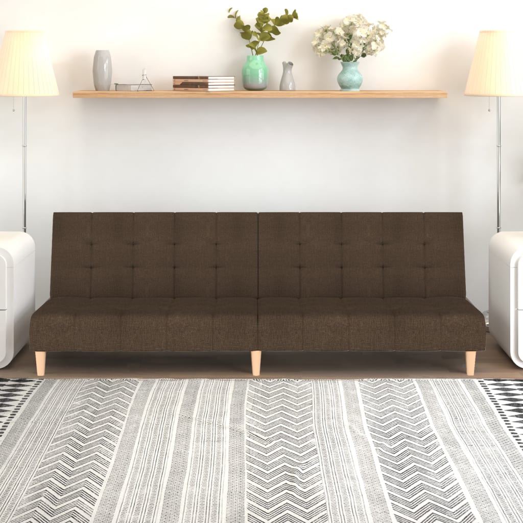 vidaXL Schlafsofa 2-Sitzer Braun Stoff