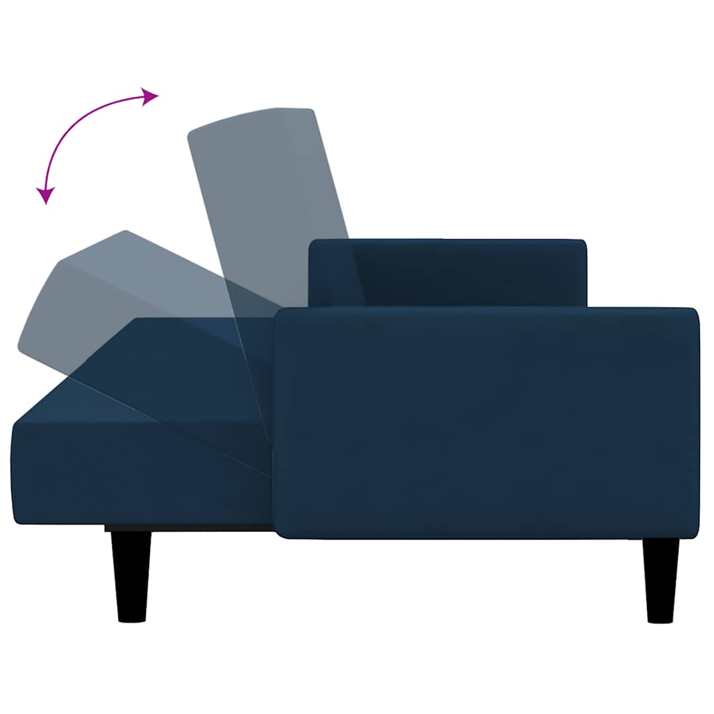 vidaXL Schlafsofa 2-Sitzer Blau Samt