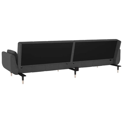 vidaXL Schlafsofa 2-Sitzer mit 2 Kissen Dunkelgrau Samt
