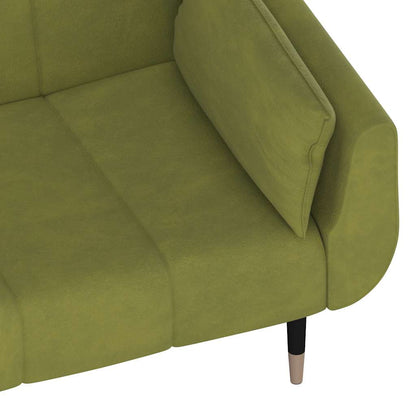 vidaXL Schlafsofa 2-Sitzer mit 2 Kissen Hellgrün Samt