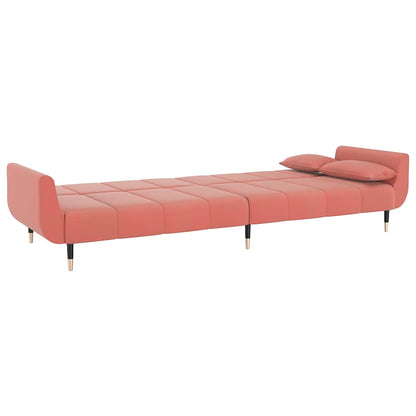 vidaXL Schlafsofa 2-Sitzer mit 2 Kissen Rosa Samt