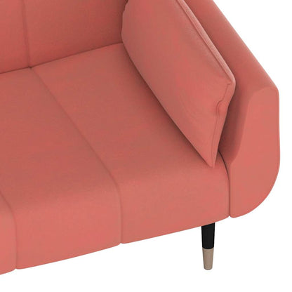 vidaXL Schlafsofa 2-Sitzer mit 2 Kissen Rosa Samt