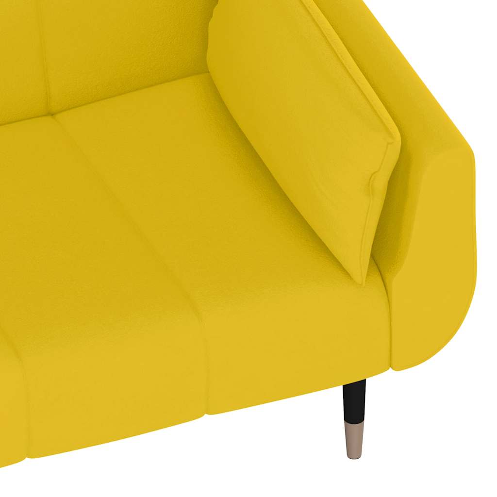 vidaXL Schlafsofa 2-Sitzer mit 2 Kissen Gelb Samt