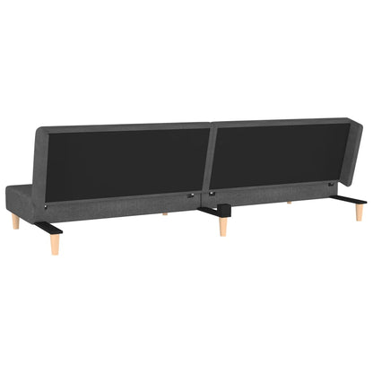 vidaXL Schlafsofa 2-Sitzer mit 2 Kissen Dunkelgrau Stoff