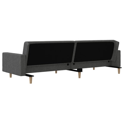 vidaXL Schlafsofa 2-Sitzer mit 2 Kissen Dunkelgrau Stoff