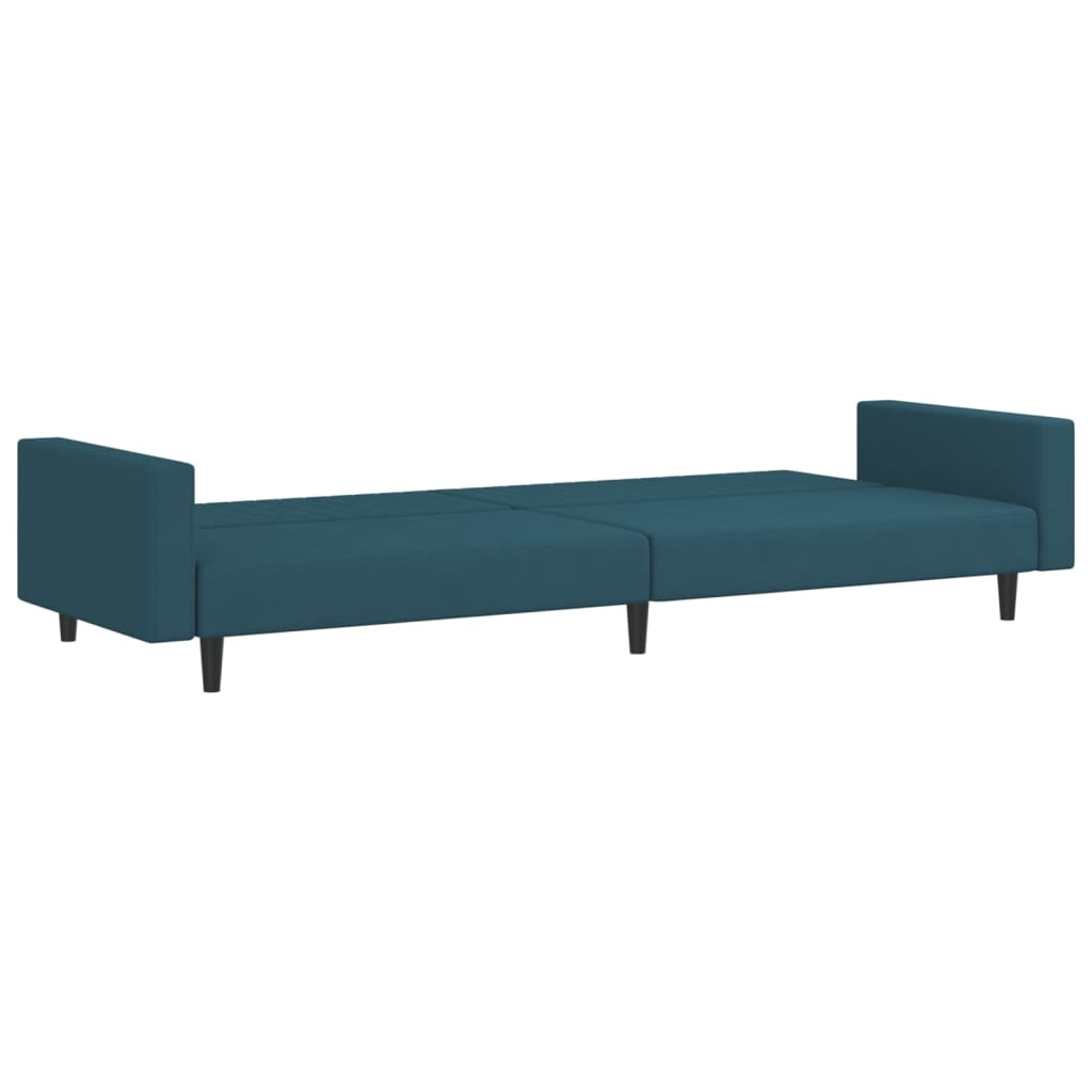 vidaXL Schlafsofa 2-Sitzer Blau Samt