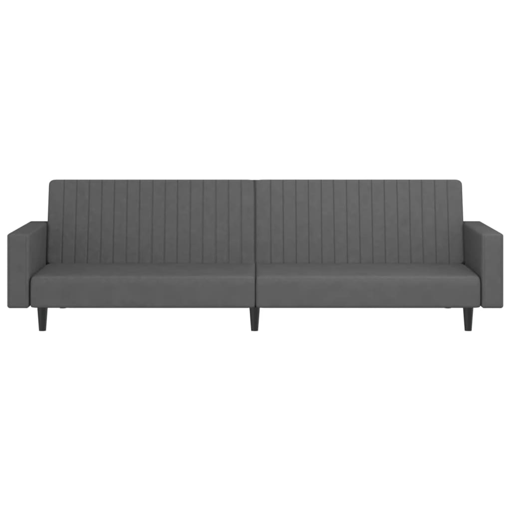 vidaXL Schlafsofa 2-Sitzer Dunkelgrau Samt