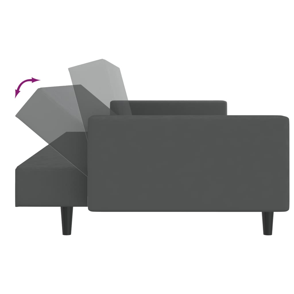 vidaXL Schlafsofa 2-Sitzer Dunkelgrau Samt