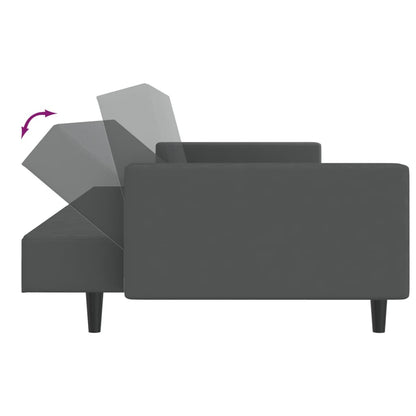 vidaXL Schlafsofa 2-Sitzer Dunkelgrau Samt