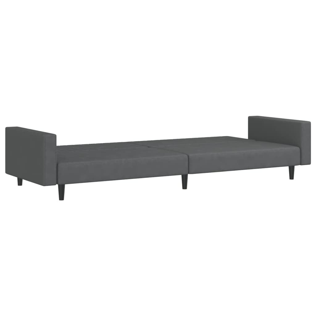 vidaXL Schlafsofa 2-Sitzer Dunkelgrau Samt