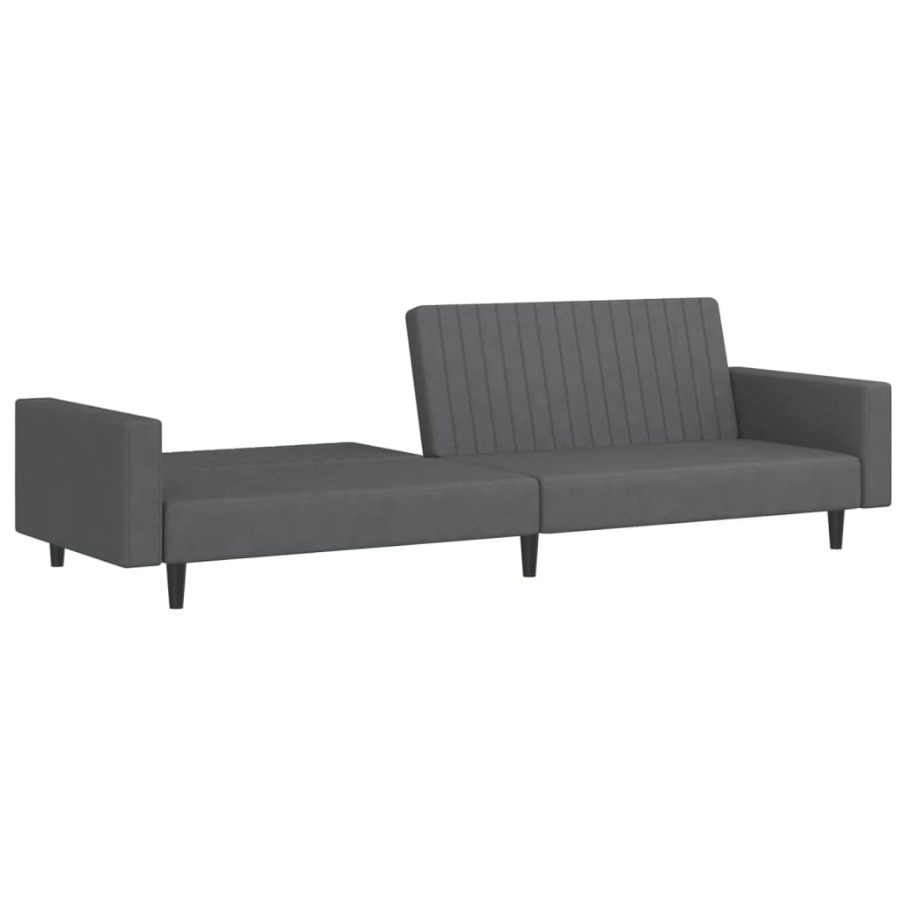 vidaXL Schlafsofa 2-Sitzer Dunkelgrau Samt