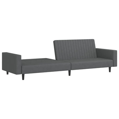 vidaXL Schlafsofa 2-Sitzer Dunkelgrau Samt