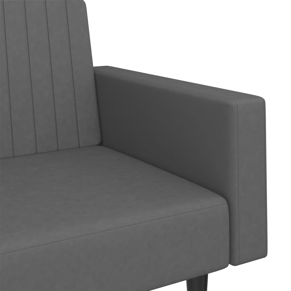 vidaXL Schlafsofa 2-Sitzer Dunkelgrau Samt